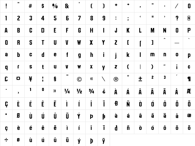 College TM Regular font glyphpreview