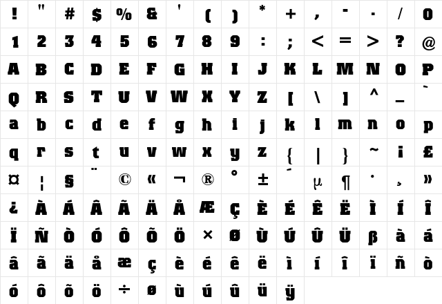 Colossalis BQ Regular font glyphpreview