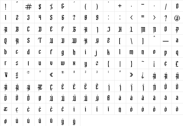 Angel wish Regular font glyphpreview