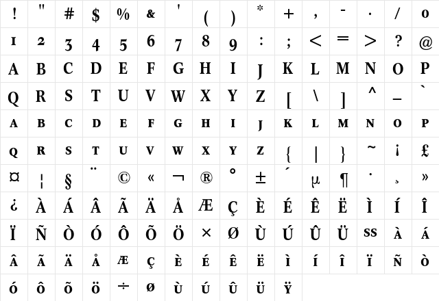 Concorde Nova Expert BQ Regular font glyphpreview