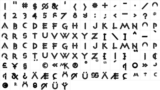 ConstrxiaBlackInline Regular font glyphpreview