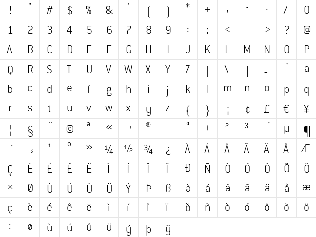Conduit ITC ExtraLight Regular font glyph preview Conduit ITC ExtraLight Regular font glyphpreview