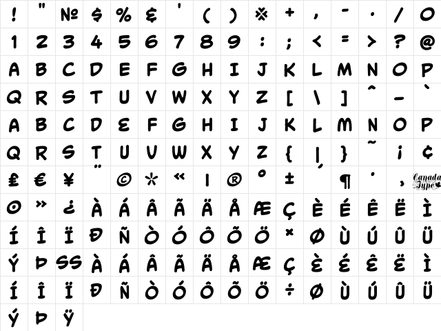 Collector Comic Bold font glyphpreview