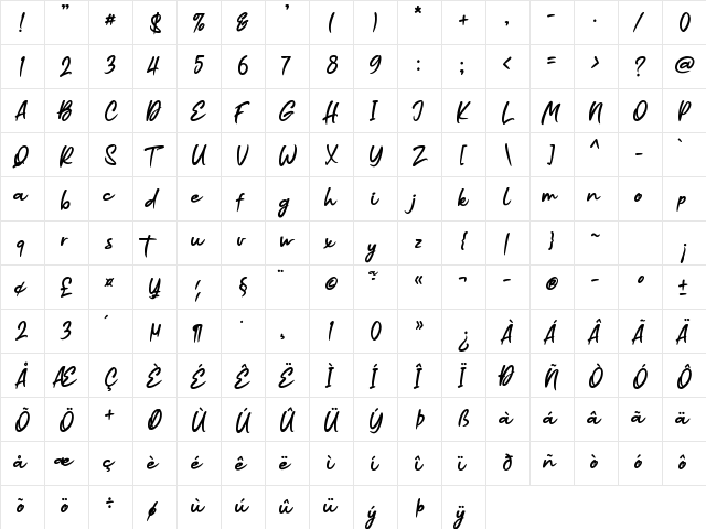 Common Rejection Regular font glyphpreview