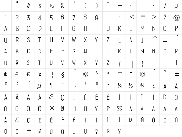 ConcursoItalian BTN Wide Regular font glyph preview ConcursoItalian BTN Wide Regular font glyphpreview