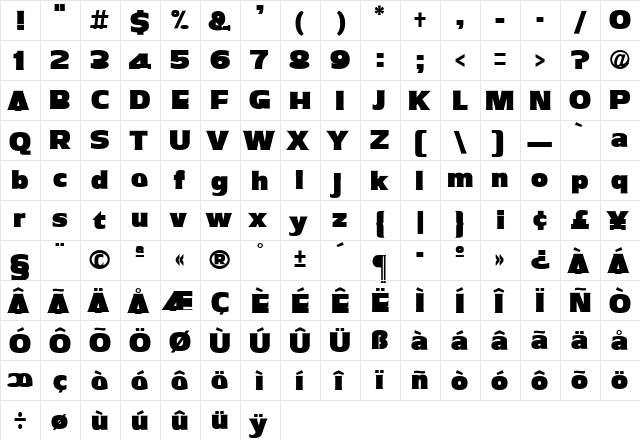 Armada Regular font glyphpreview