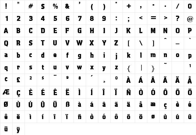 AquaticHeavy Regular font glyph preview AquaticHeavy Regular font glyphpreview