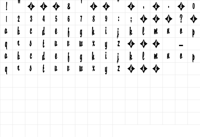 Con Artist Regular font glyph preview Con Artist Regular font glyphpreview