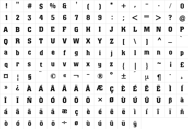 Colossalis BQ Medium font glyphpreview