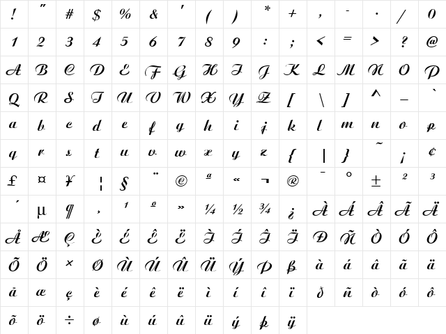 Aritus D Bold font glyphpreview