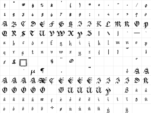 Argor Biw Scaqh Regular font glyphpreview