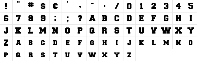 CollegiateBlackFLF Regular font glyphpreview