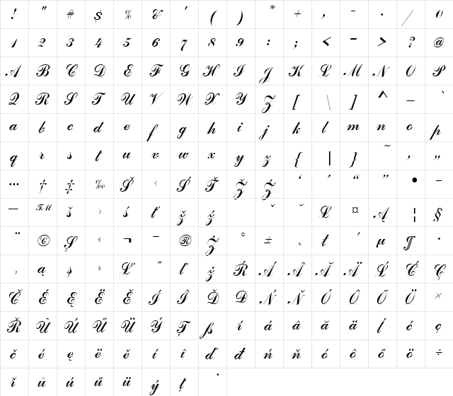 CommeScrDEE Regular font glyph preview CommeScrDEE Regular font glyphpreview
