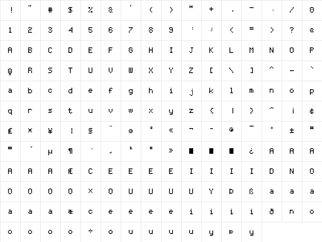 Coder's Crux Regular font glyphpreview