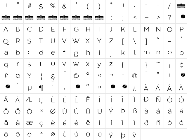 Codec Warm Trial Light font glyphpreview