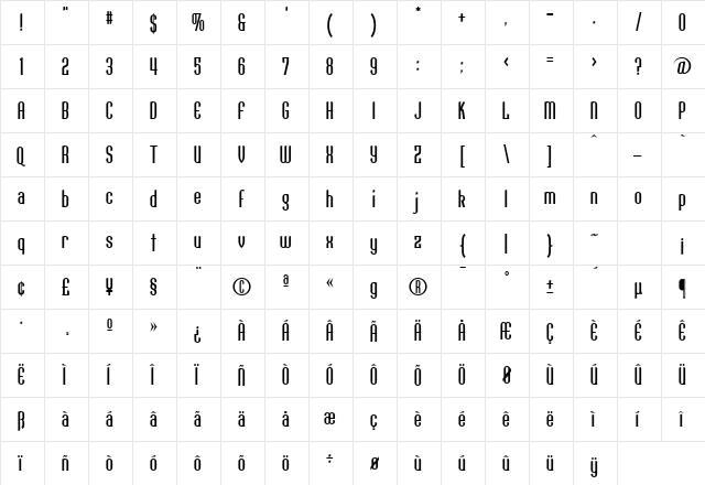 ConquesDemi Regular font glyphpreview