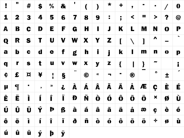 Cliche Regular font glyphpreview