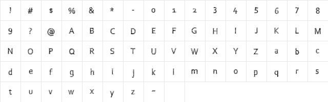 CollegeThrash Regular font glyphpreview