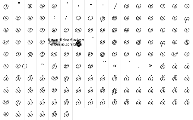 Arrobatherapy Regular font glyphpreview