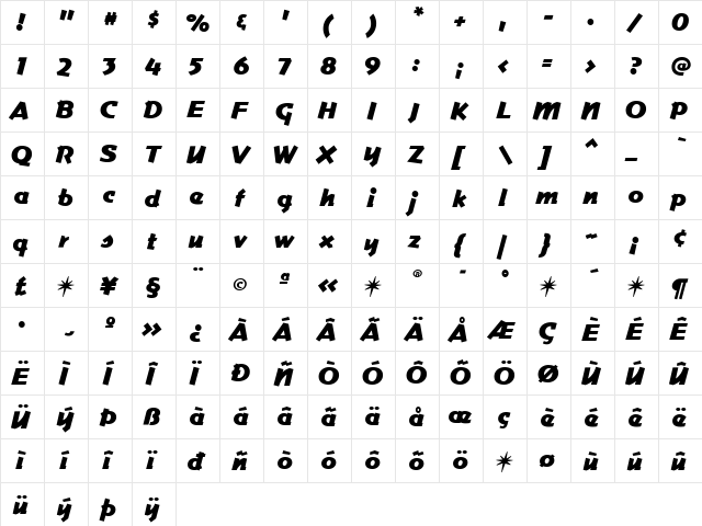 Commerce Regular font glyphpreview