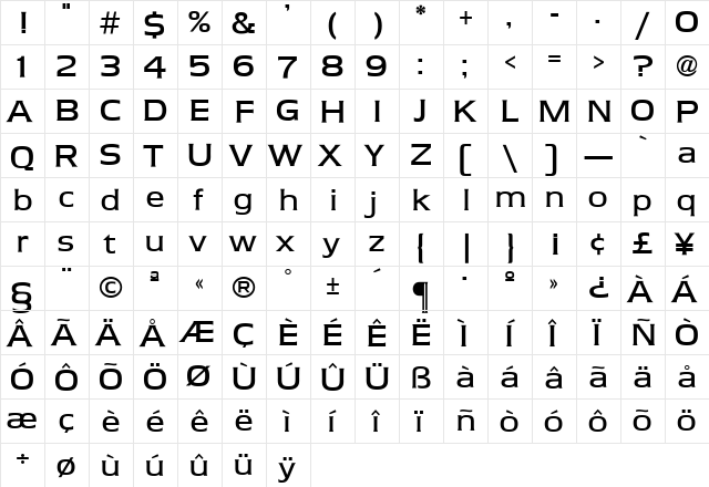 Armada Regular font glyphpreview