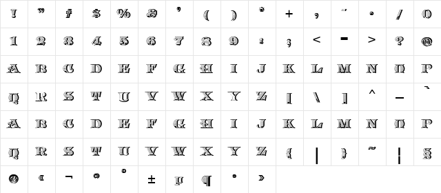 Arkadia Regular font glyphpreview