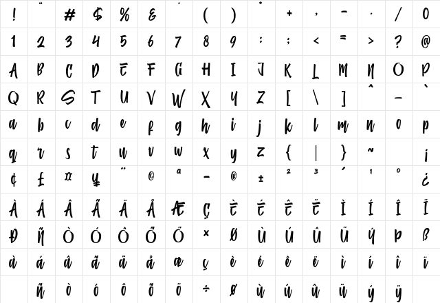 Comfortune Regular font glyphpreview
