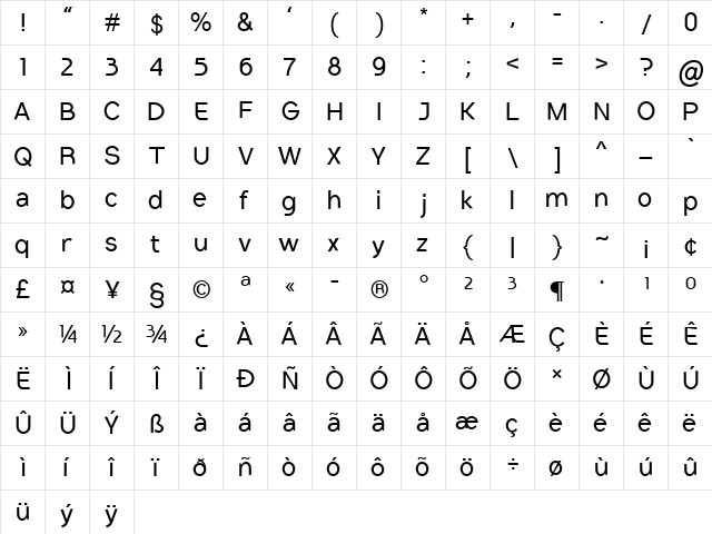Conceptual Progressive Regular font glyphpreview