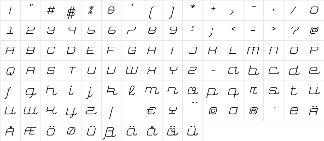closeHookline Thin font glyphpreview