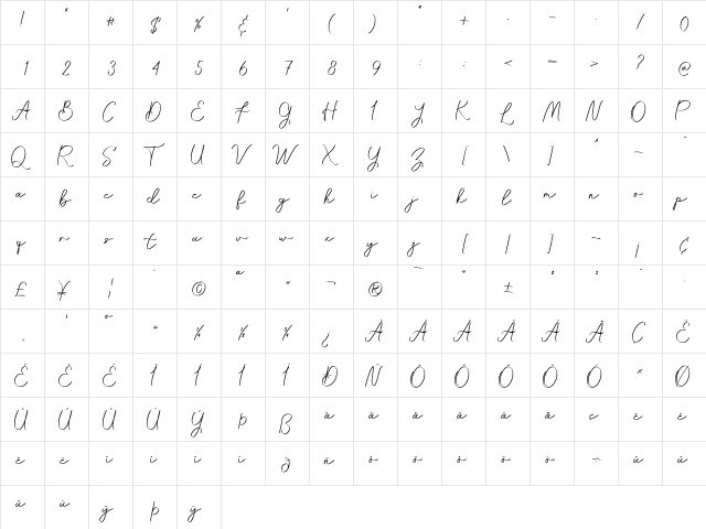 Arlista Regular font glyphpreview