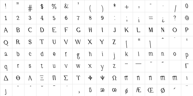 cmff10 Regular font glyph preview cmff10 Regular font glyphpreview