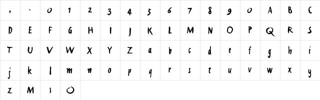 Aquarelkwast Plain font glyphpreview