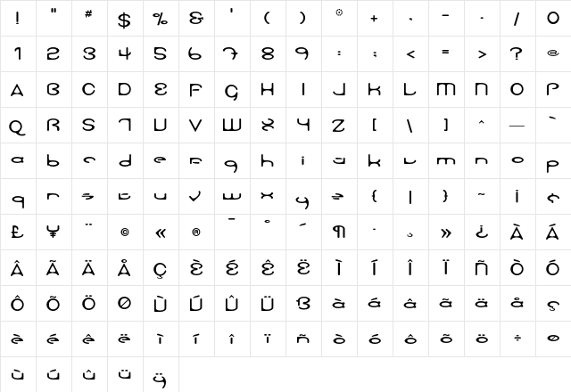Apogee Plain font glyphpreview