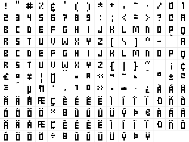 Clicky Bricks Regular font glyph preview Clicky Bricks Regular font glyphpreview