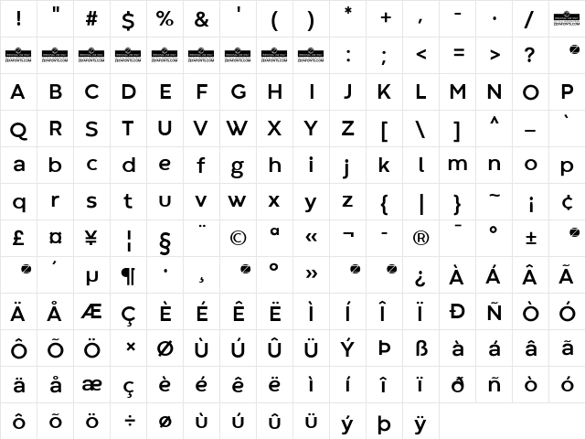 Codec Warm Trial Bold font glyphpreview