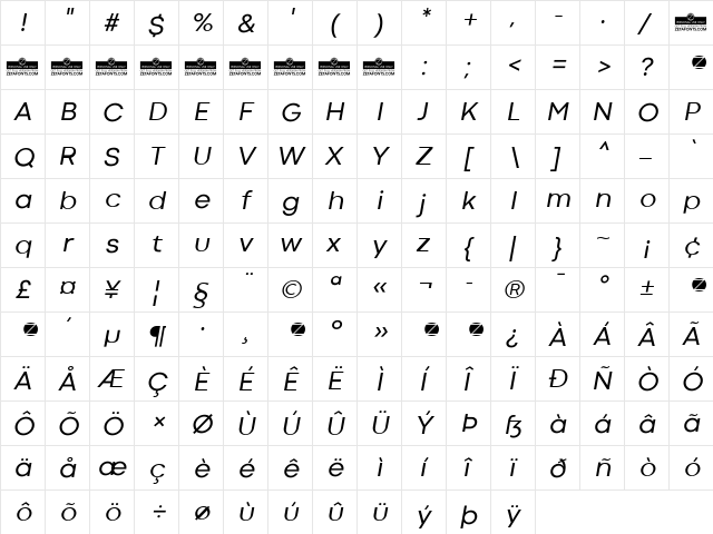 Codec Cold Italic font glyph preview Codec Cold Italic font glyphpreview