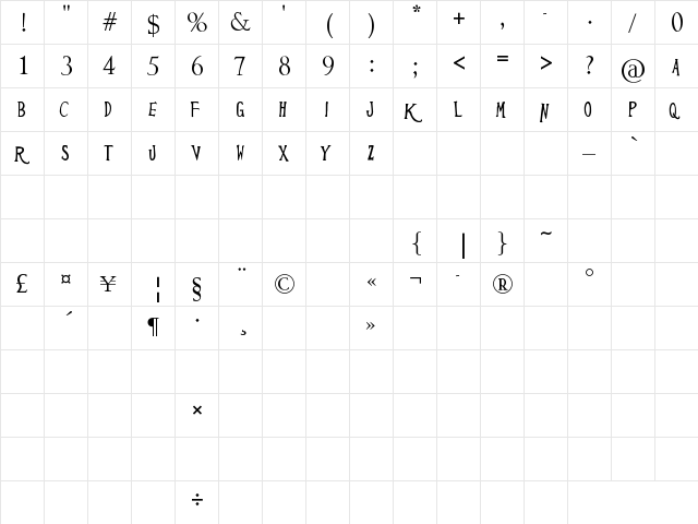 Computer Is Personal Regular font glyphpreview