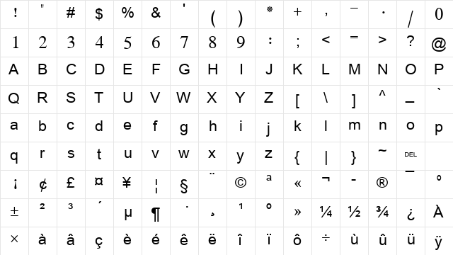 Arabic Transparent Regular font glyph preview Arabic Transparent Regular font glyphpreview