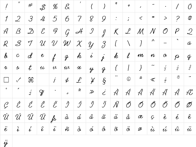 Arizona Regular font glyphpreview