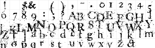 Caslon Frenzy Regular font glyphpreview