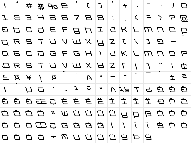 Colony Marines Leftalic Italic font glyphpreview