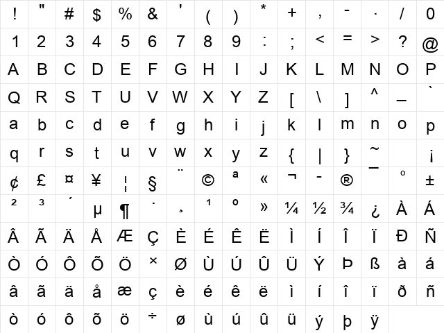 ARDS1 Regular font glyphpreview