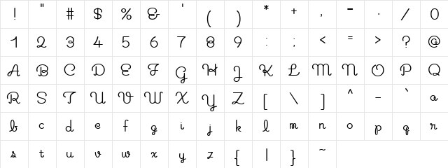 CoffeeMilkCrazy Regular font glyph preview CoffeeMilkCrazy Regular font glyphpreview