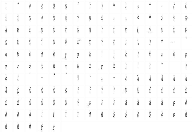 ArgentBobSquish Regular font glyphpreview