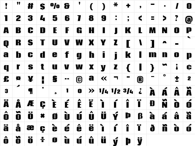Coda Heavy font glyph preview Coda Heavy font glyphpreview
