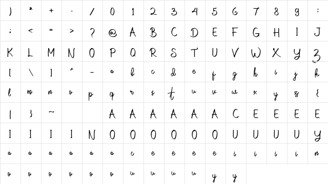 Cobain Aja Demo Regular font glyphpreview