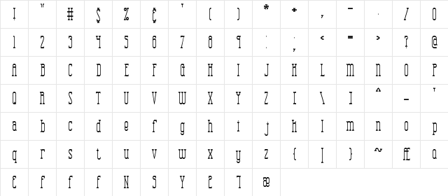 Combustion Tall BRK Normal font glyphpreview