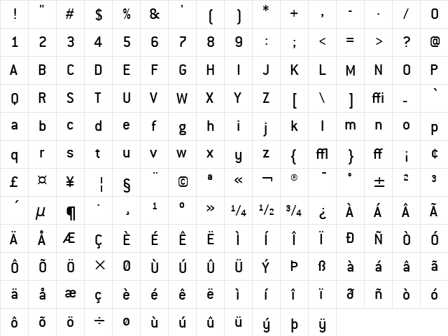 Conduit ITC Regular font glyphpreview