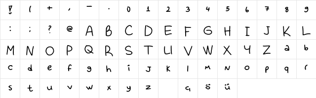 Clumsy Regular font glyphpreview