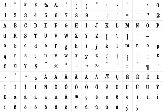 ConsortRR Regular font glyphpreview